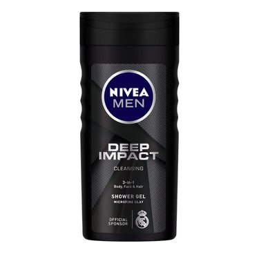 NIVEA Men Face Wash, Oil Control, 10x Vitamin C, 100g And NIVEA Men Shower Gel, Deep Impact Cleansing Body Wash, Men, 250ml